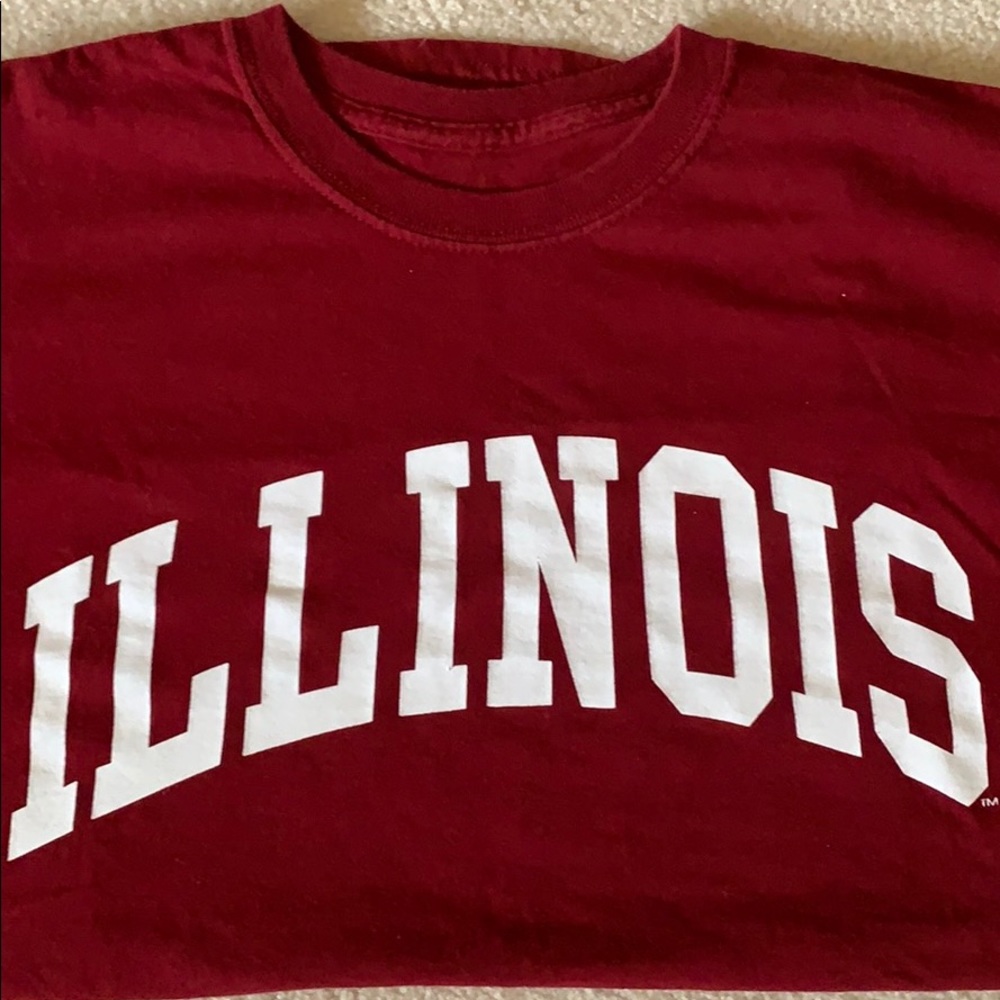 Short sleeve maroon ILLINOIS t-shirt